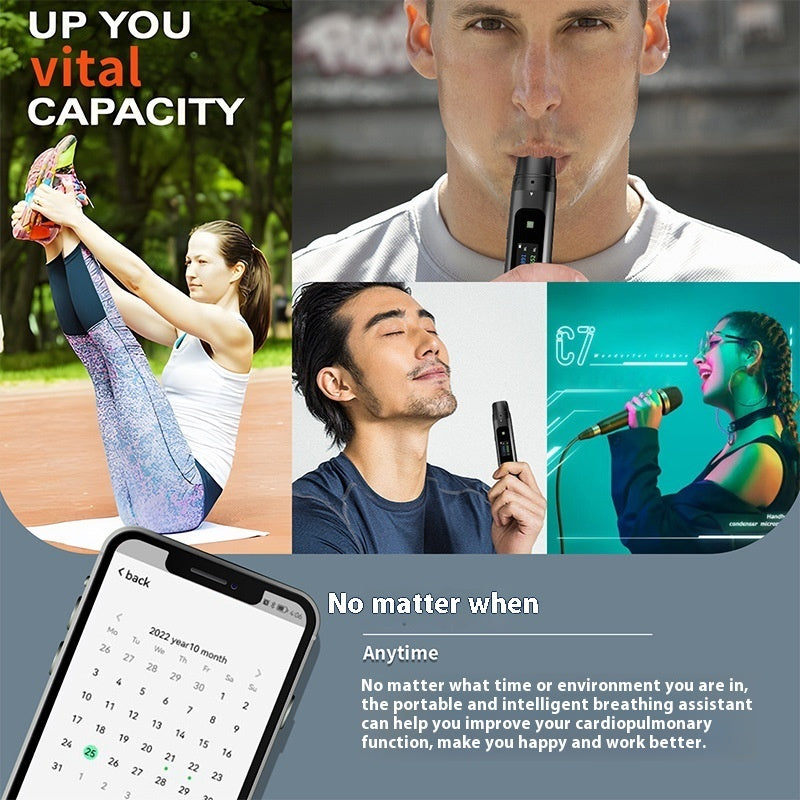 Portable Electronic Respiratory Trainer Lung Muscle Training